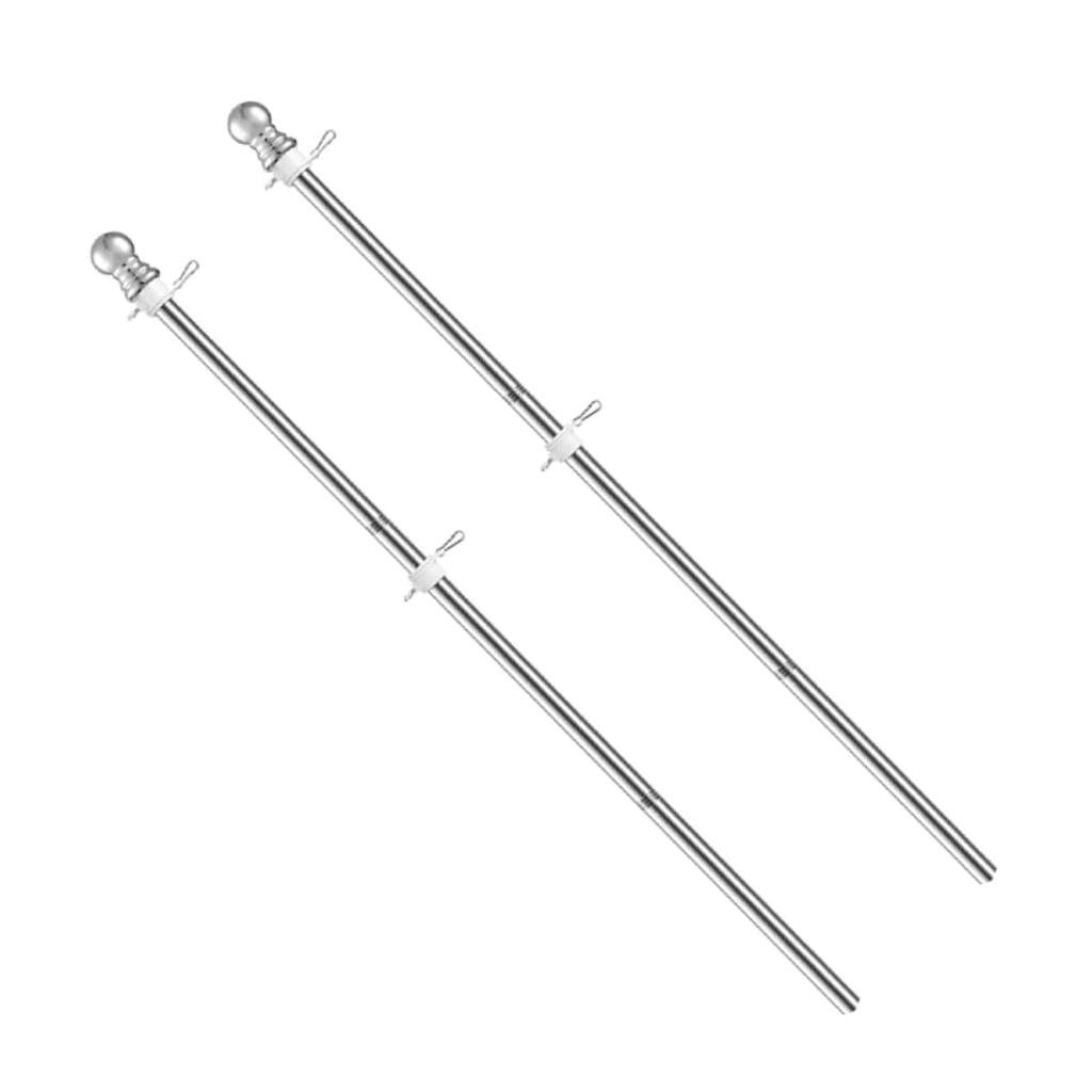 2 Pieces 1.5m Stainless Steel Flagpole D85060