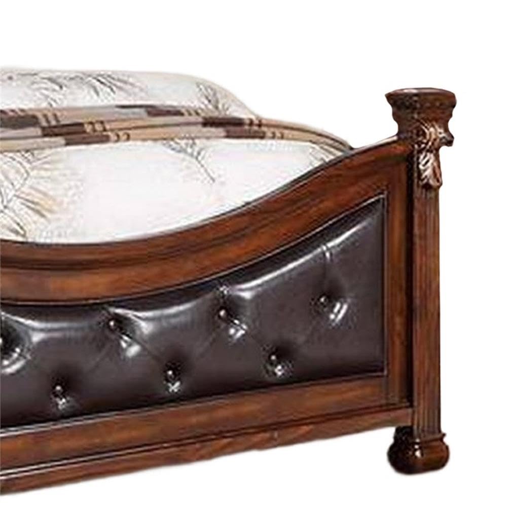 King Bed Tufted Faux Leather Headboard and Footboard G67435