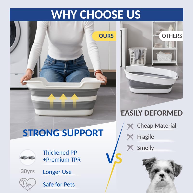 Collapsible Dog Bath Tub with Drain Plug W10169
