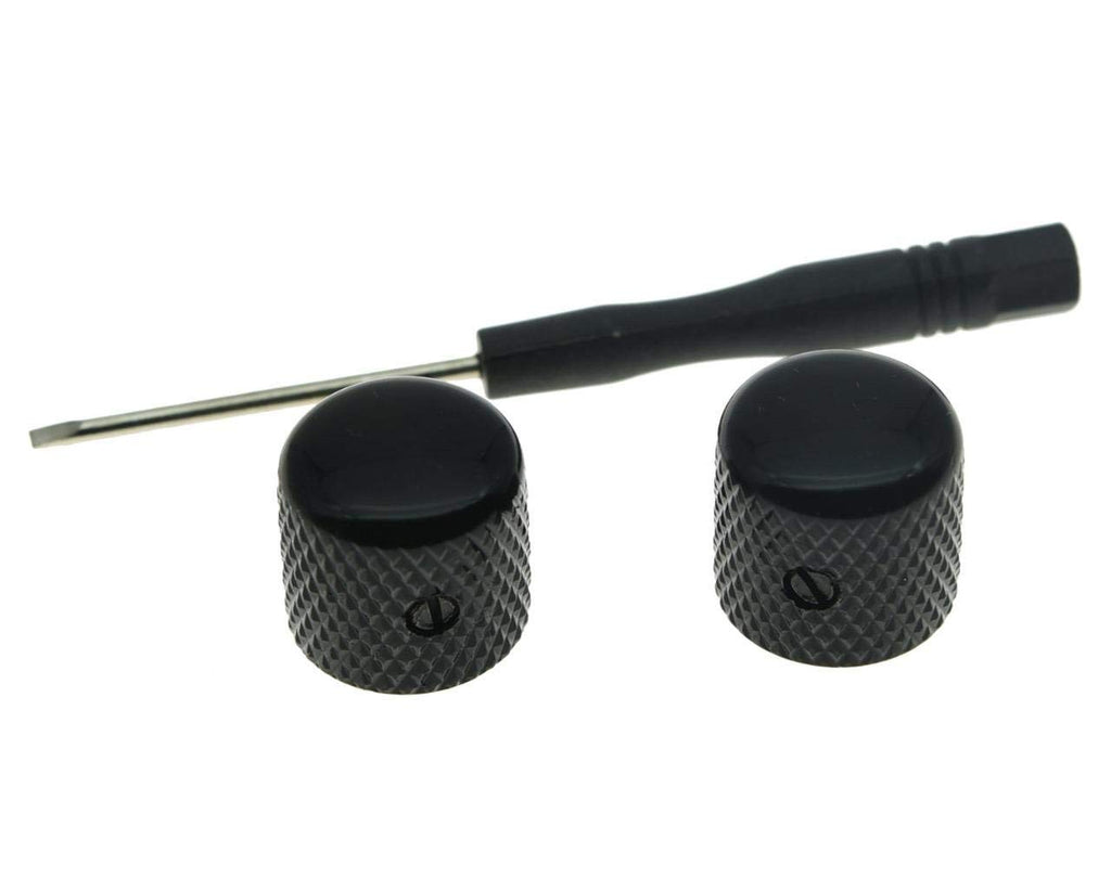 Set of 2 Black Metal Guitar Dome Knobs I8564