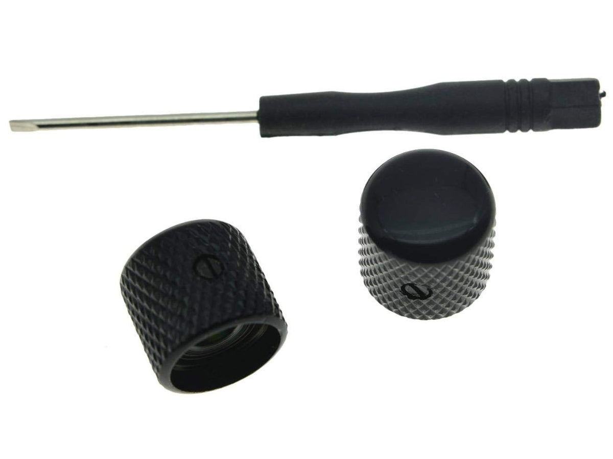 Set of 2 Black Metal Guitar Dome Knobs I8564