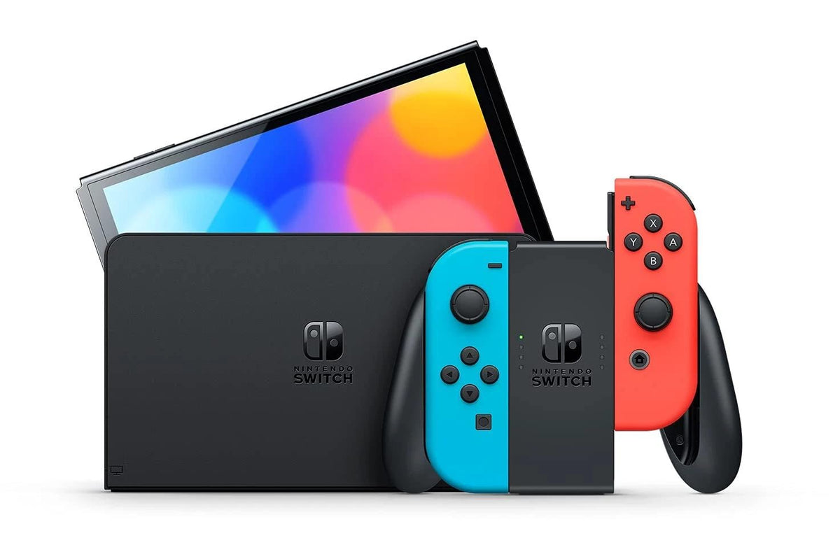 Nintendo Switch OLED Model Neon Red Neon Blue Joy-Con W638