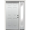 Steel Primed Left Hand In-Swing 6-Panel 36"x80" Exterior Prehung Door with 14" Sidelite G84304