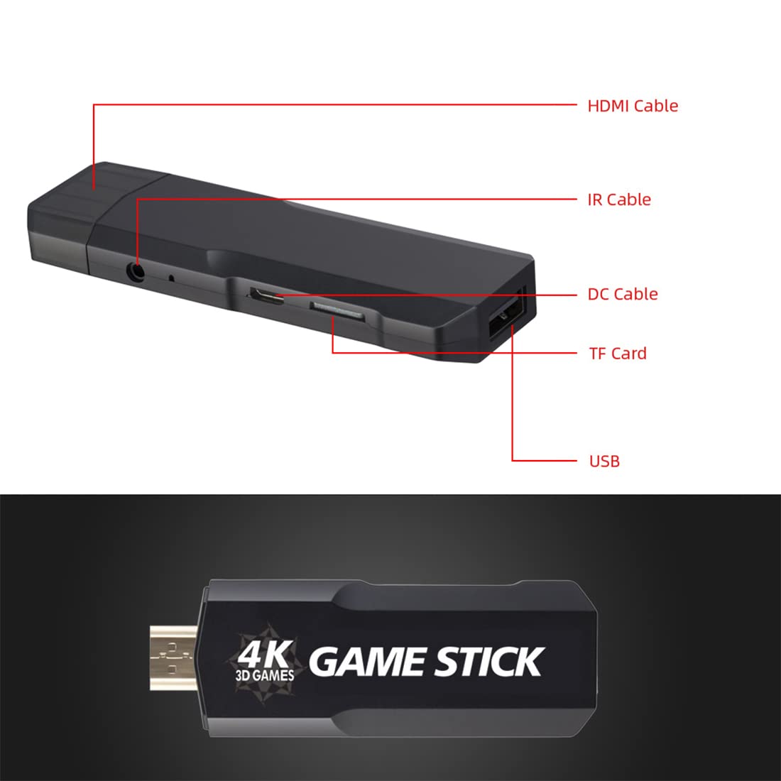 4K Retro Game Console with 2 Wireless Controllers X3315