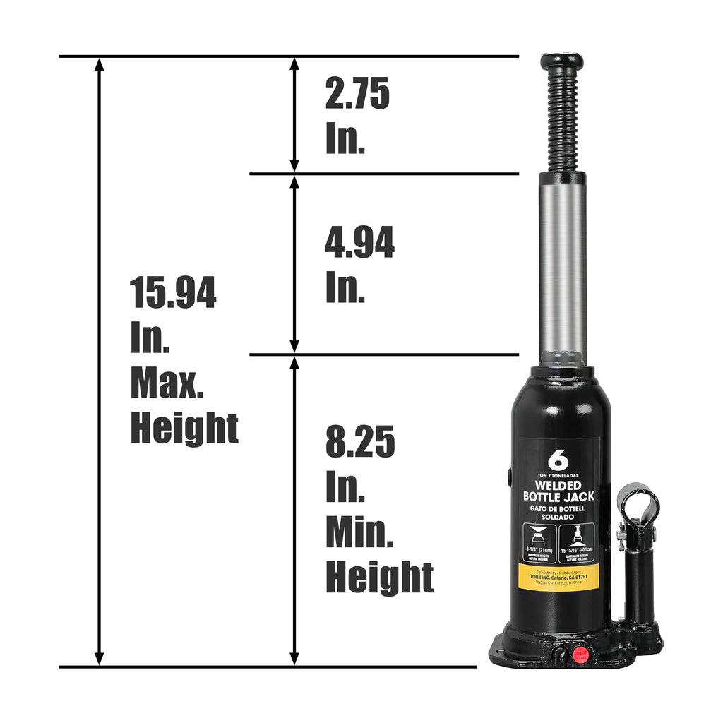 6 Ton Hydraulic Welded Bottle Jack E549