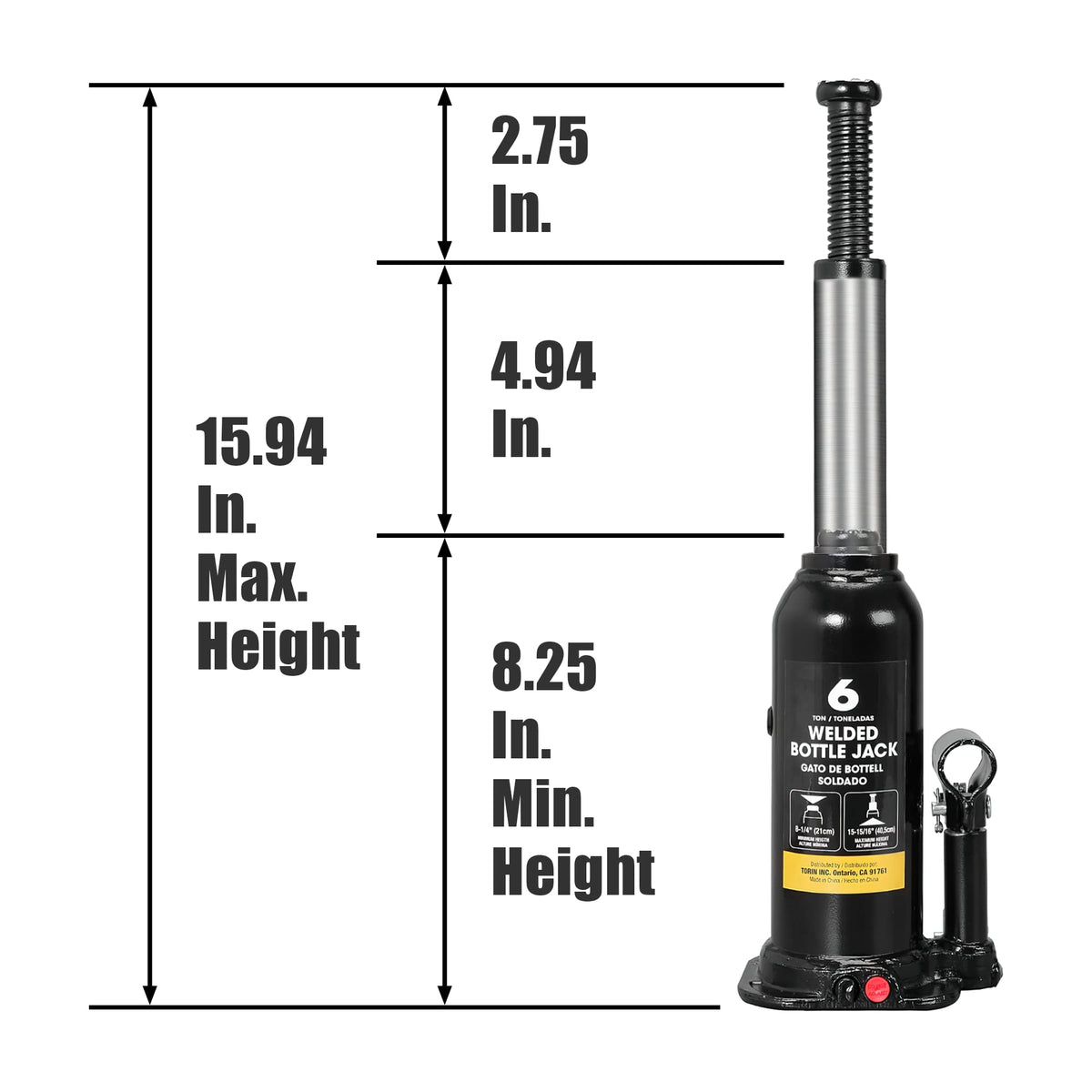 6 Ton Hydraulic Welded Bottle Jack E549