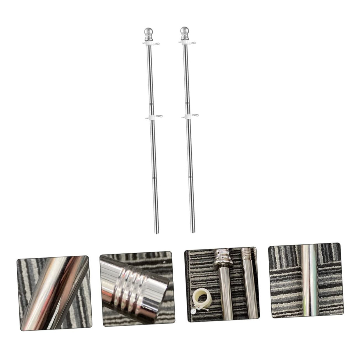 2 Pieces 1.5m Stainless Steel Flagpole D85060