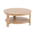 Round Two-Tier Wood Coffee Table with Storage D54510