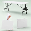6Ft White Folding Picnic Table Z45871