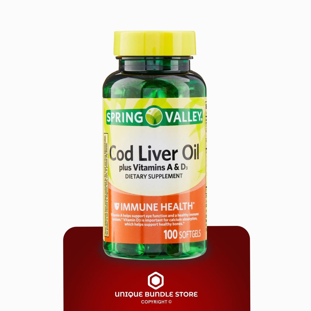 Cod Liver Oil Vitamins A & D3 100 Softgels Dietary Supplement D57474