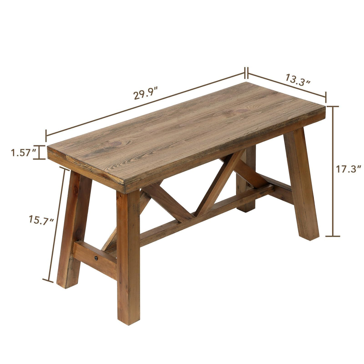 30" Solid Wood Bench W274