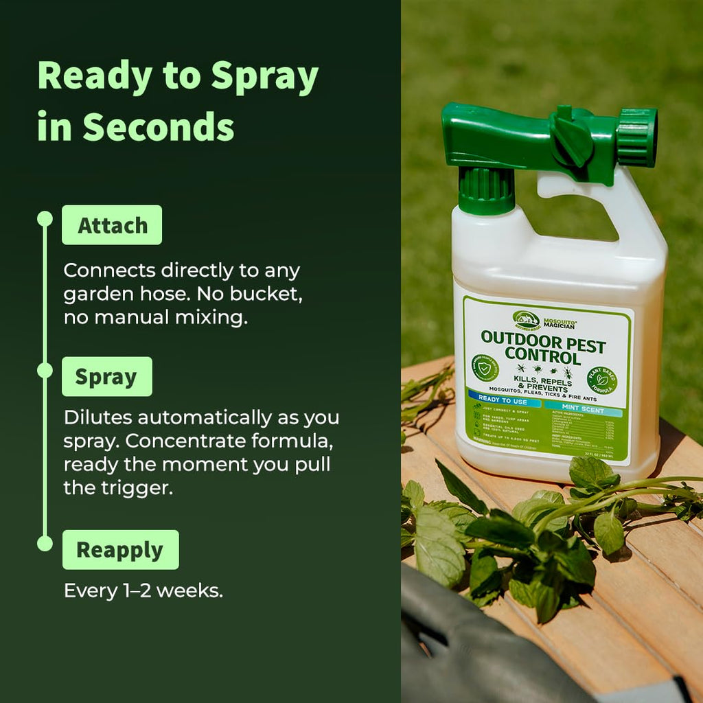 Outdoor Pest Spray with Hose End Sprayer 32 OZ Mint J615690