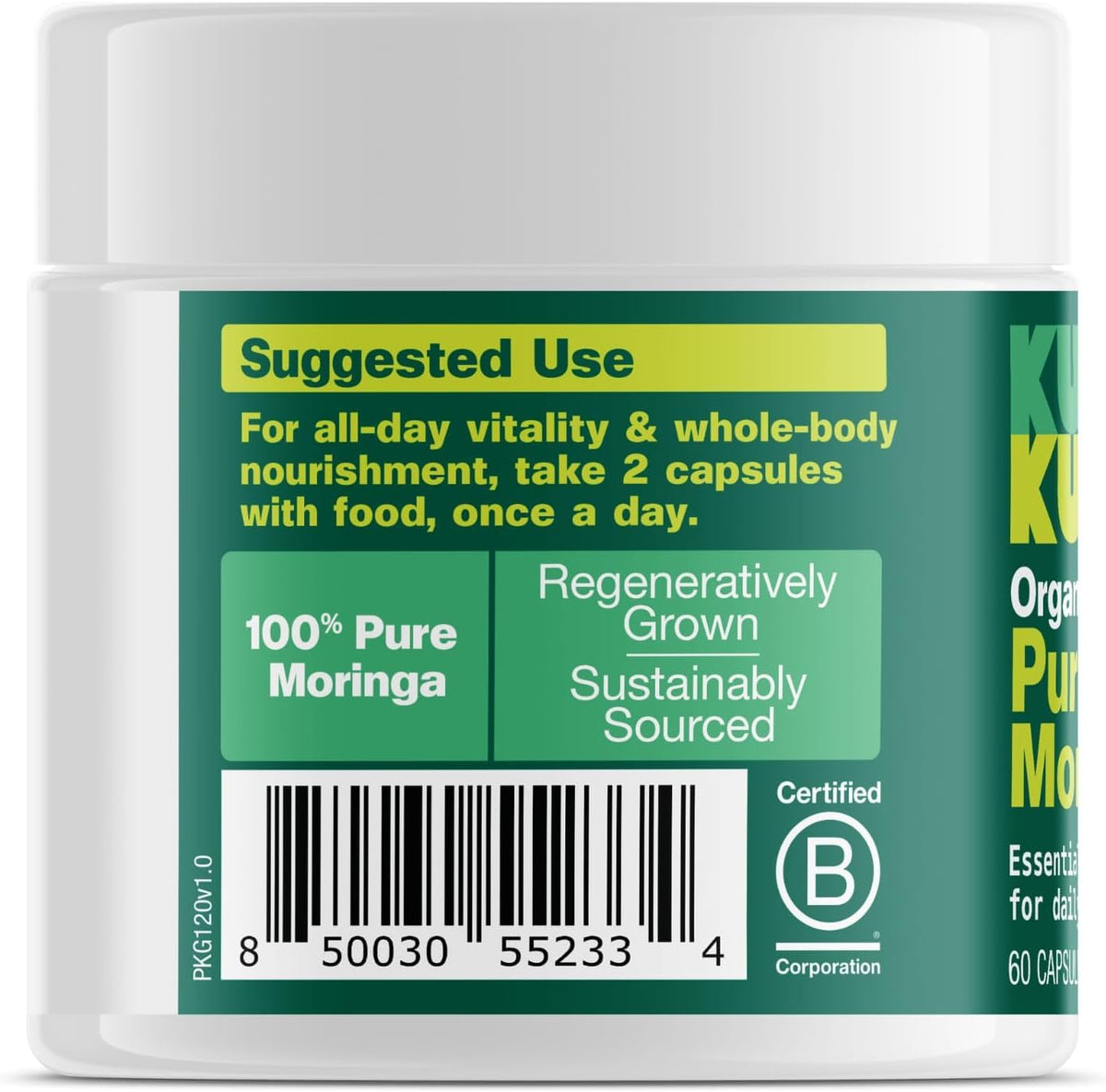 Pure Organic Moringa Leaf Capsules 60ct P55250
