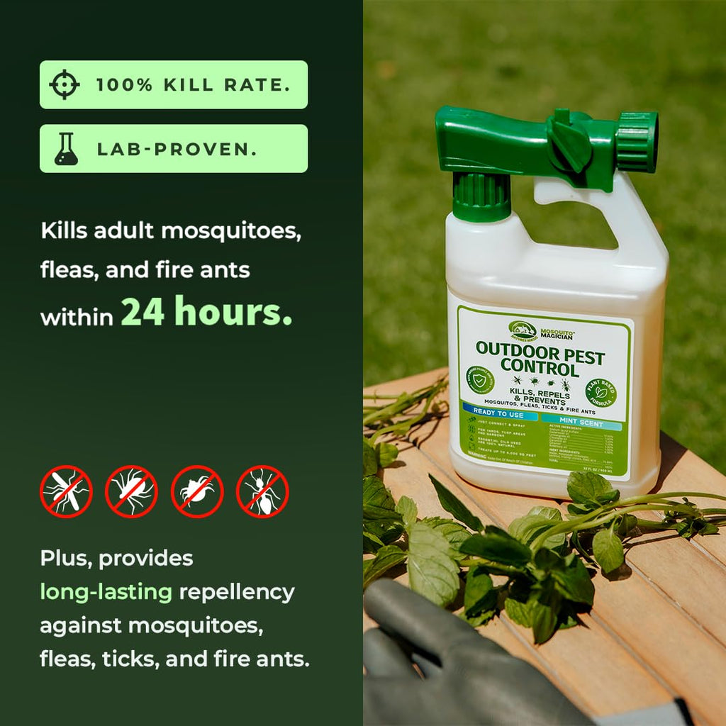 Outdoor Pest Spray with Hose End Sprayer 32 OZ Mint J615690