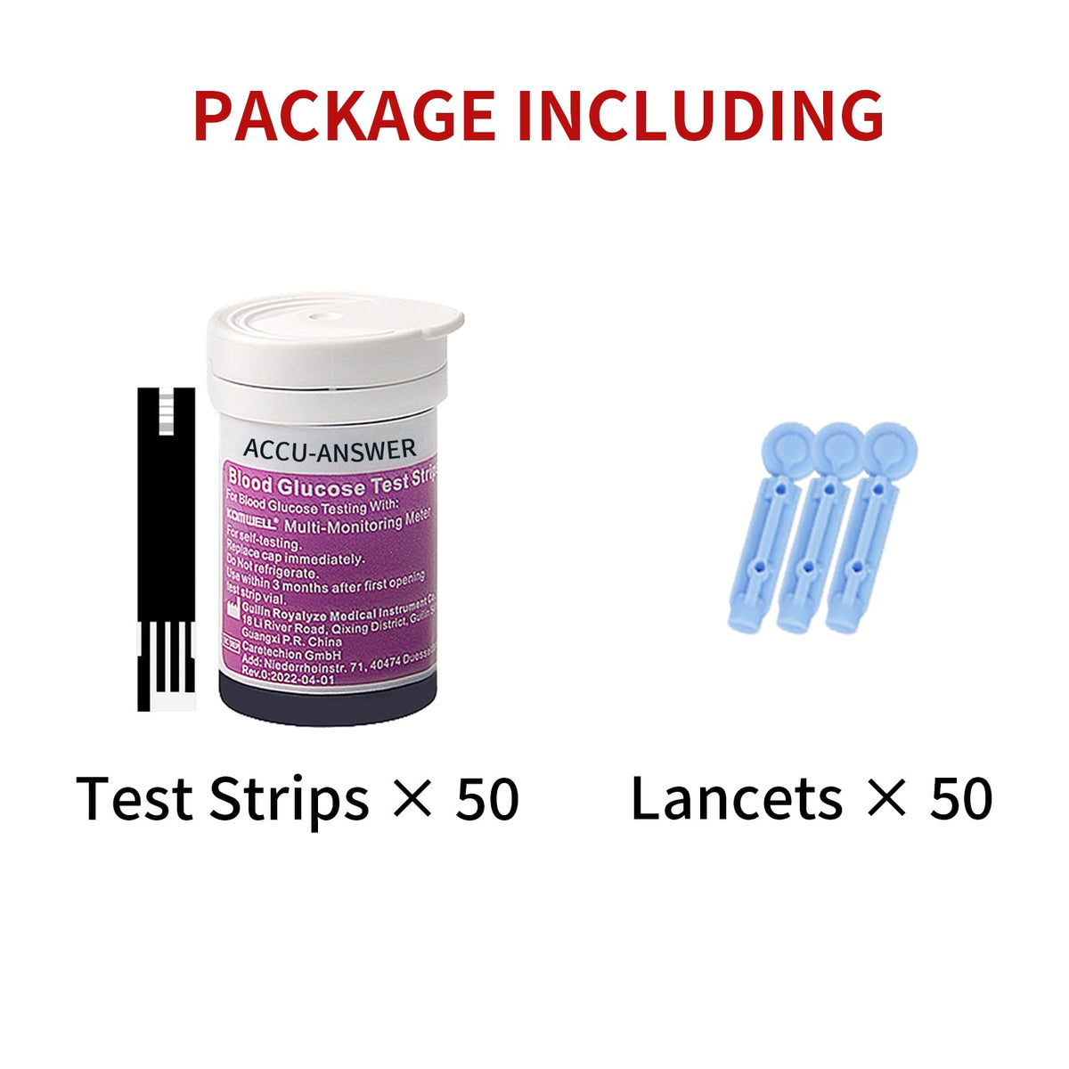 50 Test Sugar Test Strips with 50 Lancets V595733
