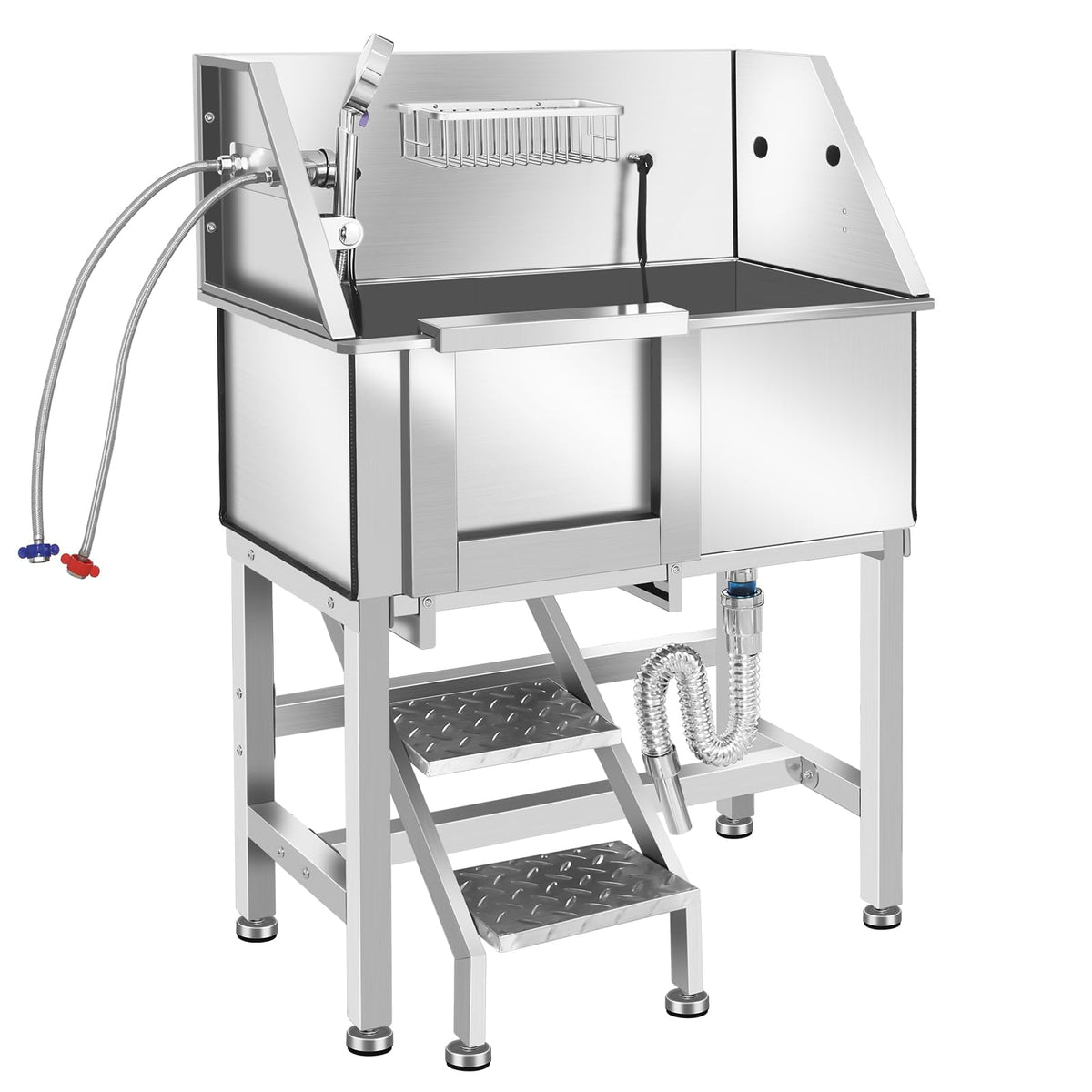 Stainless Steel Dog Grooming Tub with Stairs L1233