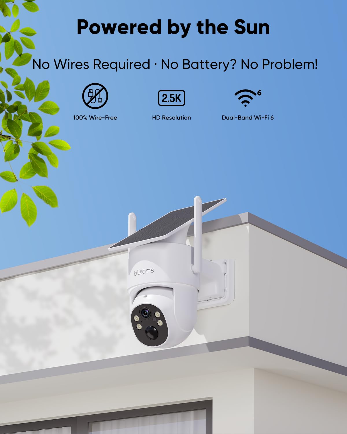 4MP Pan/Tilt Wireless Outdoor Security Camera with Solar Panel X128031