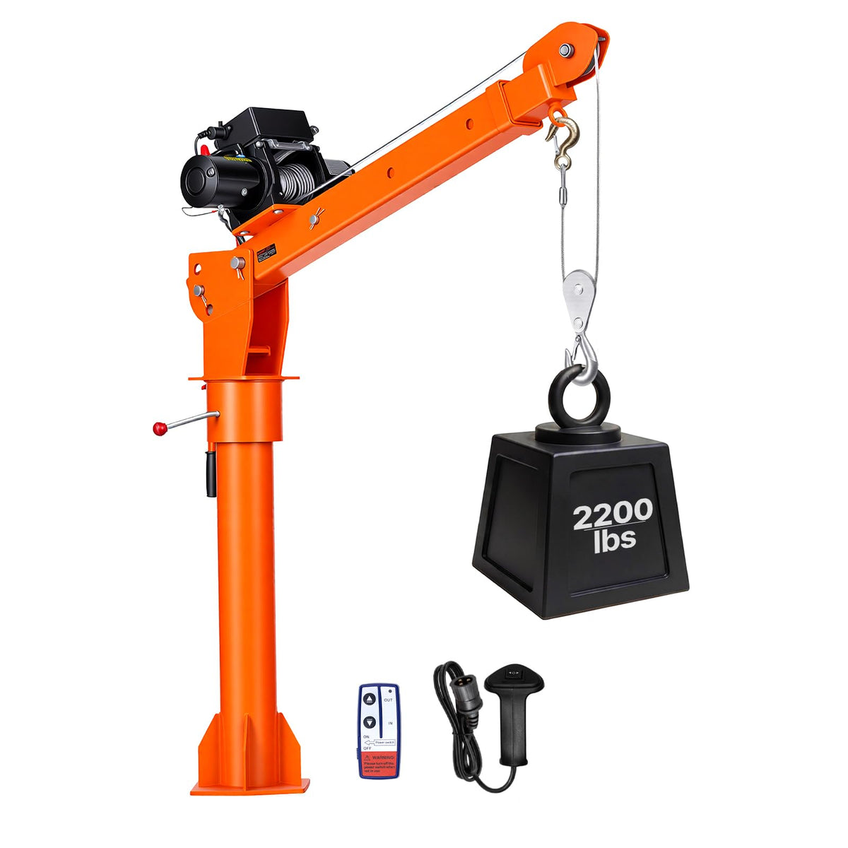 Electric Truck Crane with 12V Electric Winch and 360° Rotating Telescopic Boom R4778