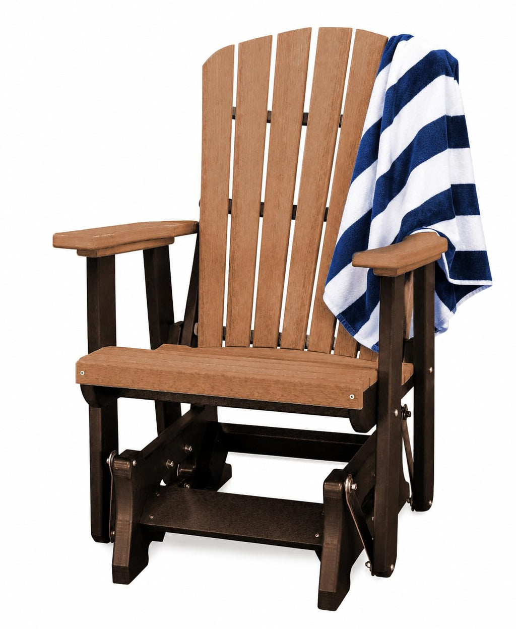 Tudor Brown Cedar Poly Adirondack Glider Outdoor Chair P835798