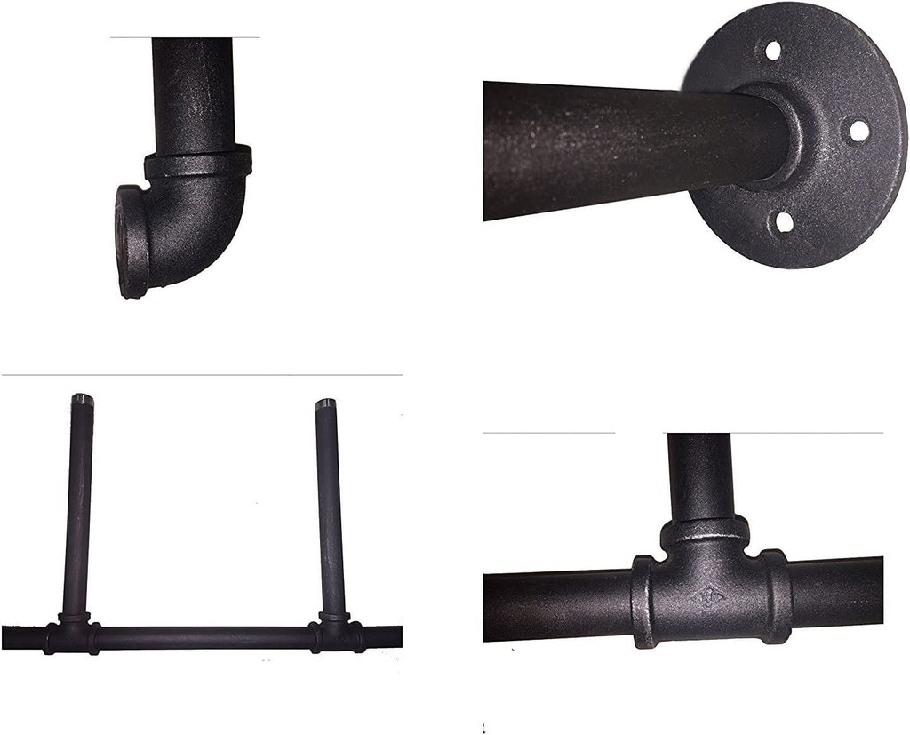 14" Deep 2Pcs Industrial Retro Wall Mount Iron Pipe Shelf L377192