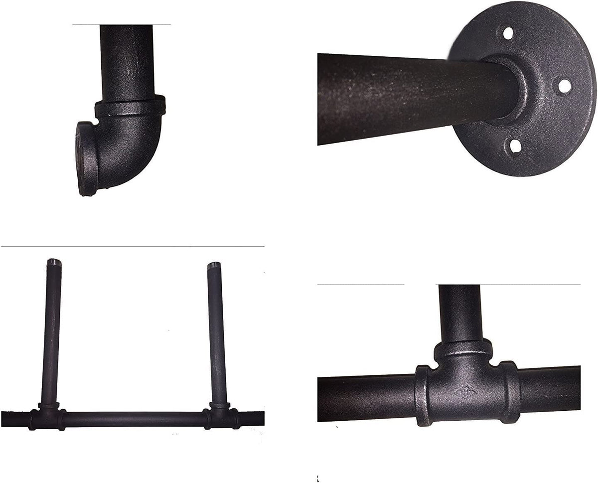 14" Deep 2Pcs Industrial Retro Wall Mount Iron Pipe Shelf L377192