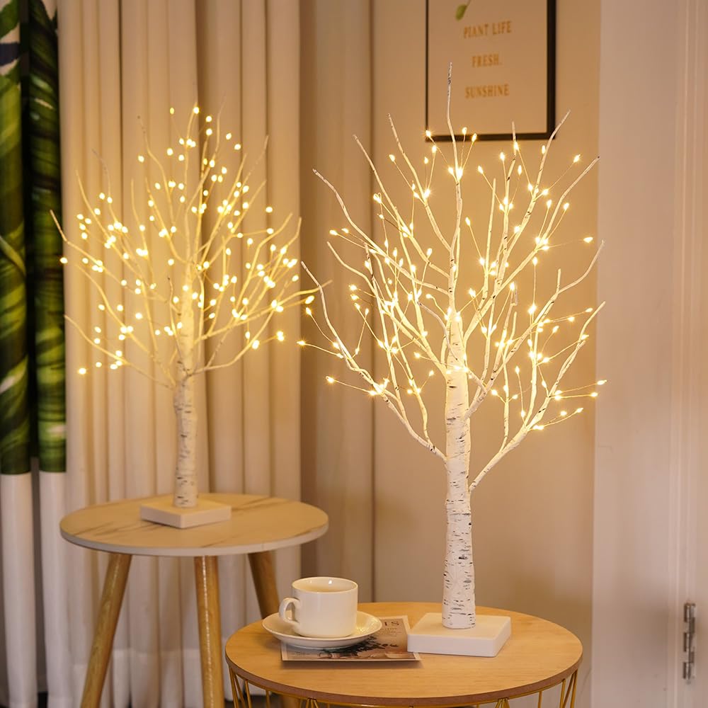 24" 2FT White Birch Tree with 144 LED Lights Z4162