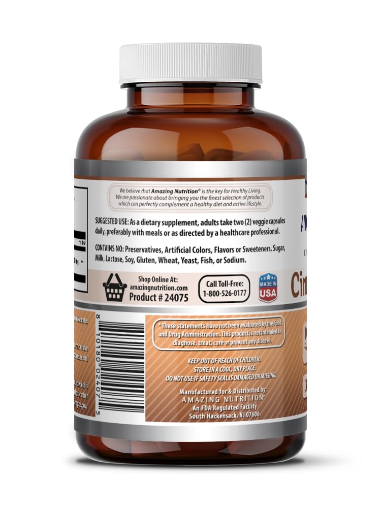 Cinnamon Bark Supplement 1000 Mg 200 Veggie Capsules H258