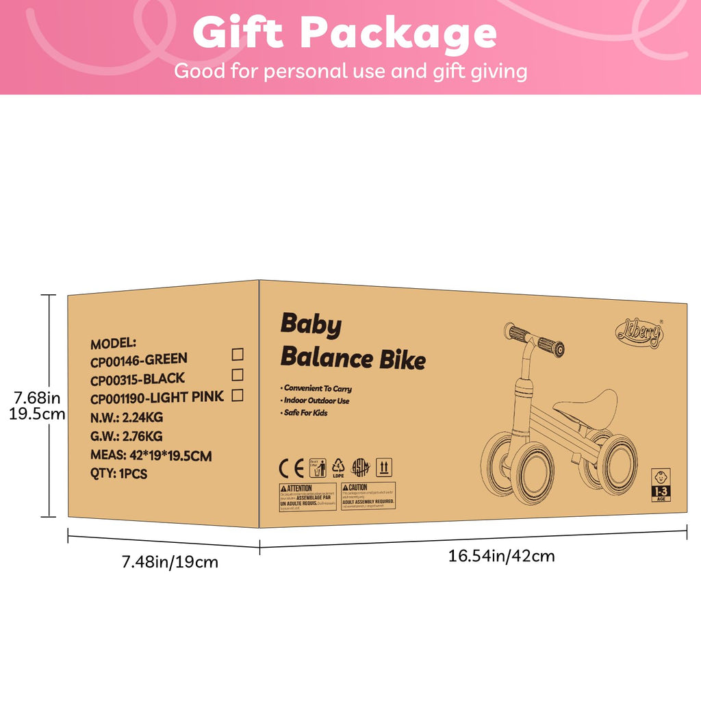 Pink Adjustable Baby Balance Bike S7819