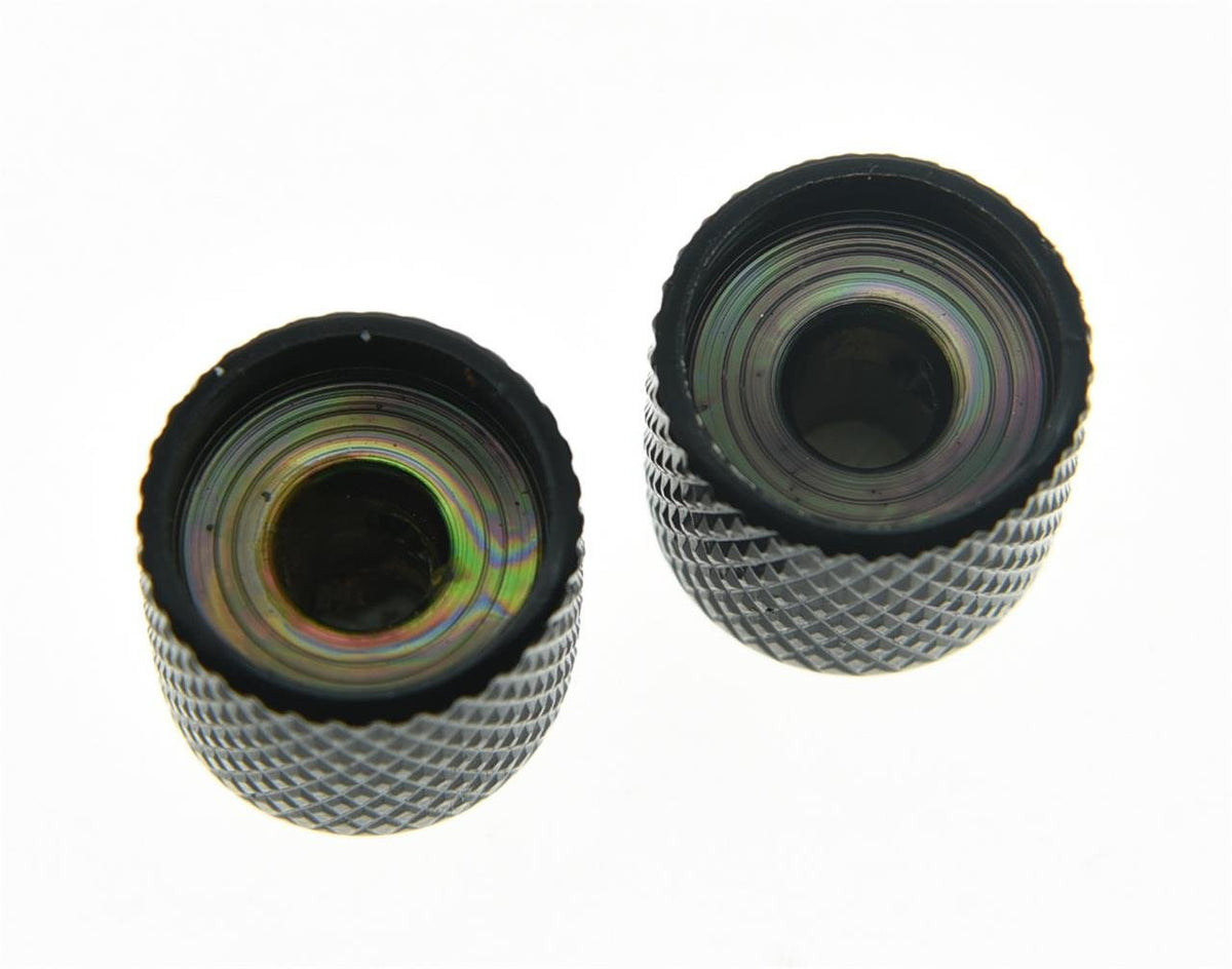 Set of 2 Black Metal Guitar Dome Knobs I8564