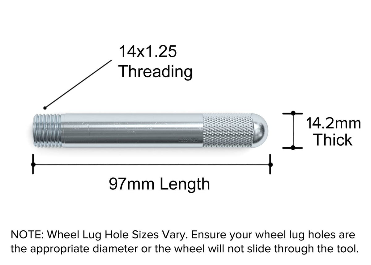 Wheel Hanger M14x1.25 97mm Length Silver Pack of 2 V47840
