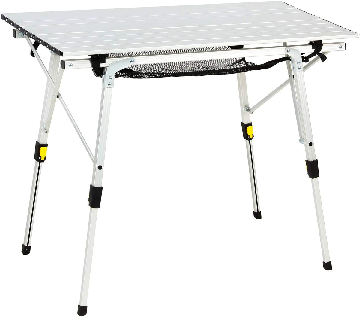 Folding Portable Camping Table with Adjustable Height Aluminum Roll Up Top A37746