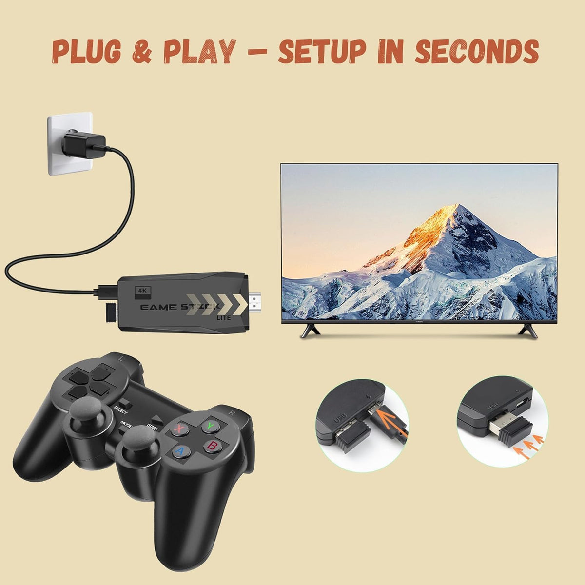 Wireless Retro Game Console with 20,000+ Games and 4k Hdmi Output I2207