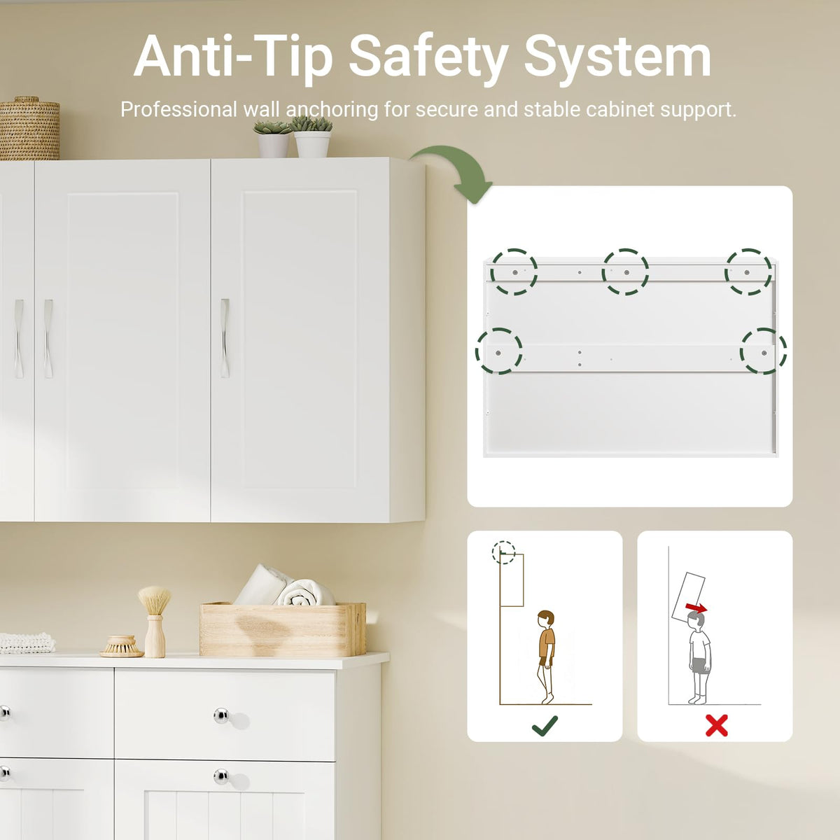 White 3-Door Bathroom Wall Cabinet R60162