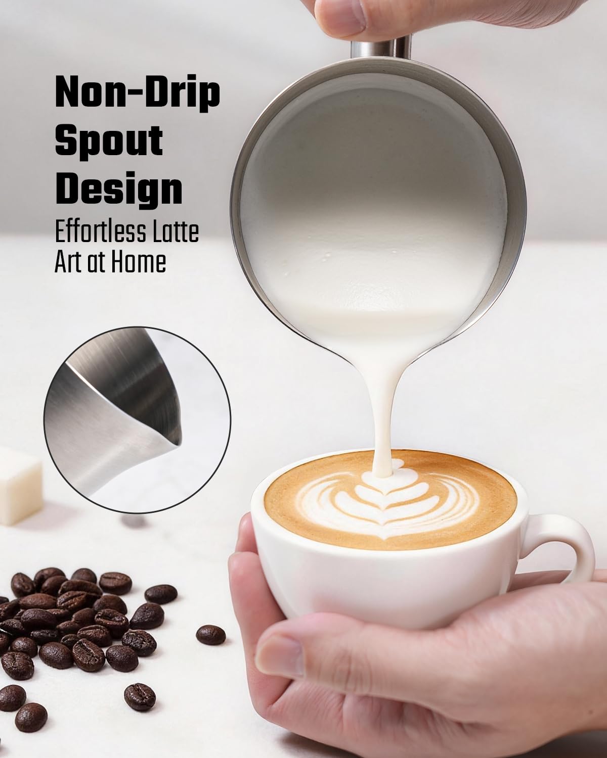 5-in-1 Milk Frother and Steamer 17oz Stainless Steel I37230