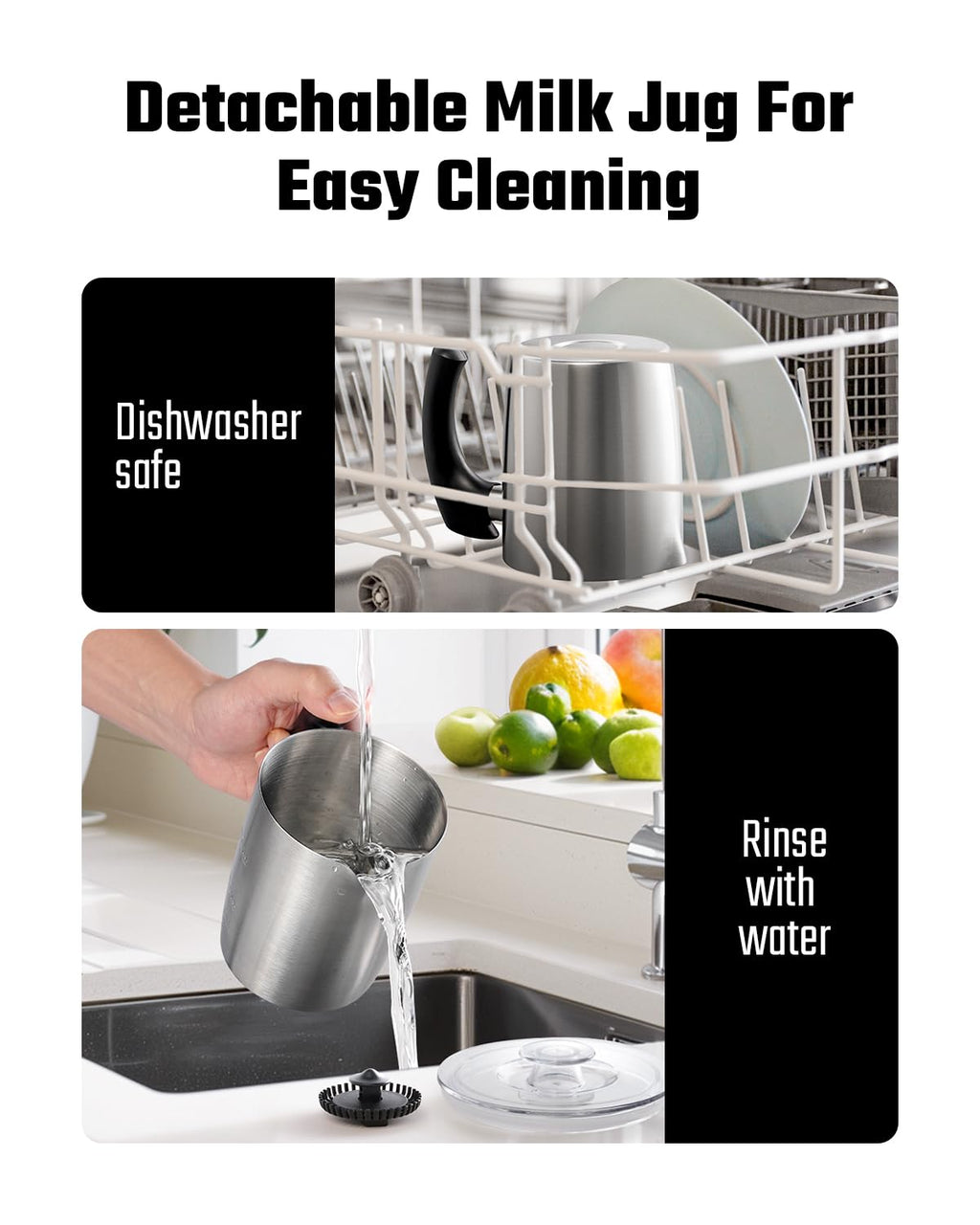 5-in-1 Milk Frother and Steamer 17oz Stainless Steel I37230