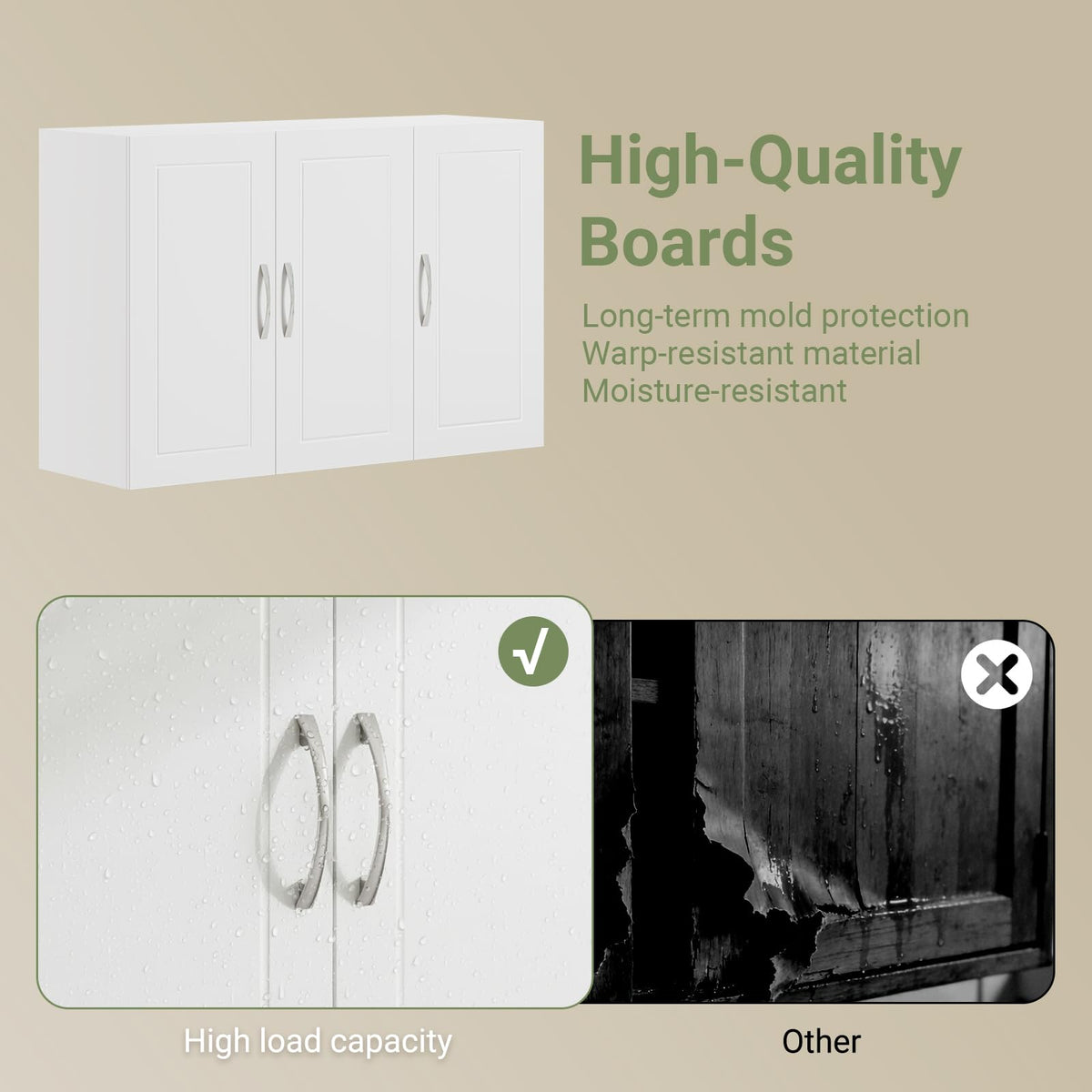 White 3-Door Bathroom Wall Cabinet R60162