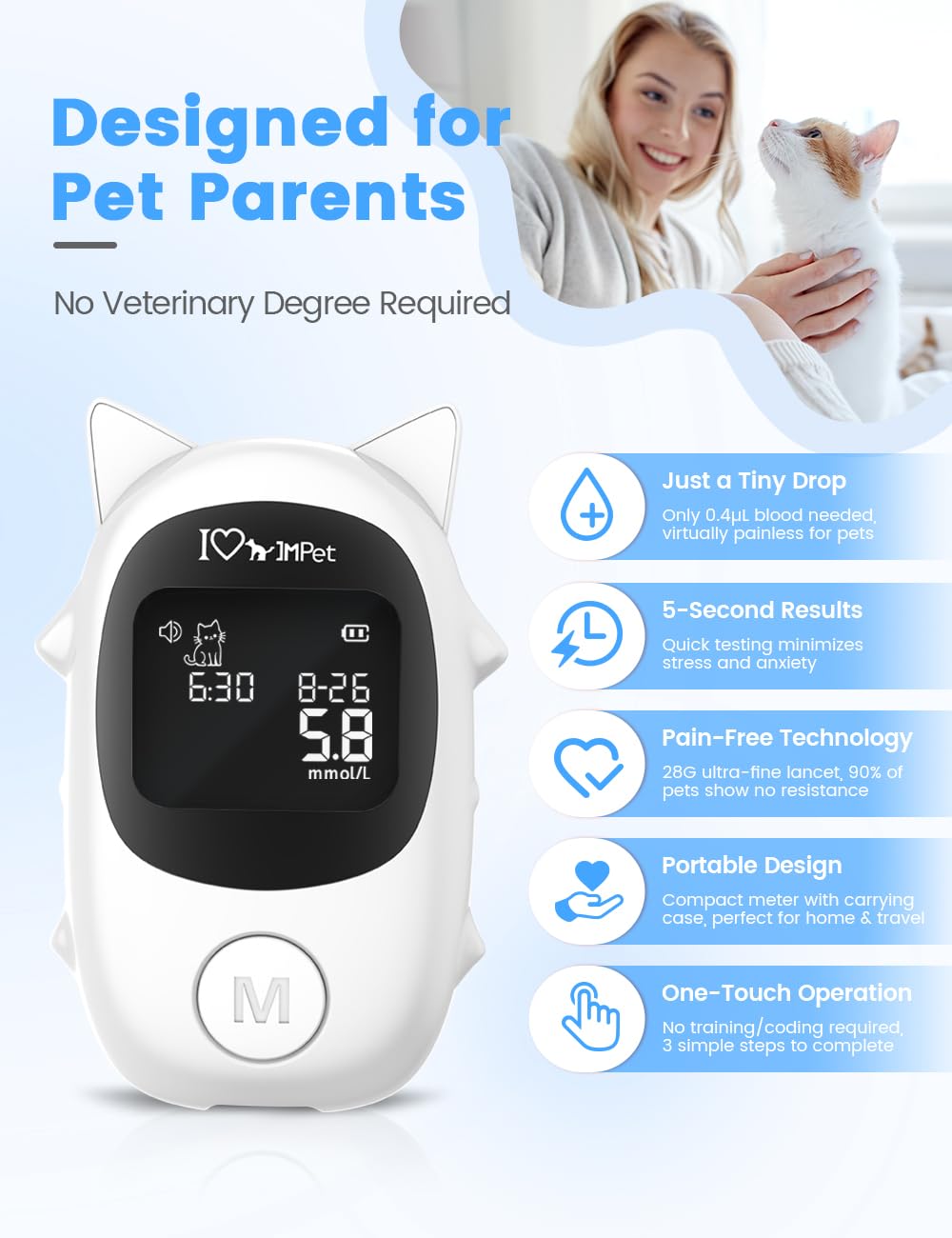 Glucose Monitoring Kit for Dogs & Cats with 100 Strips R17994