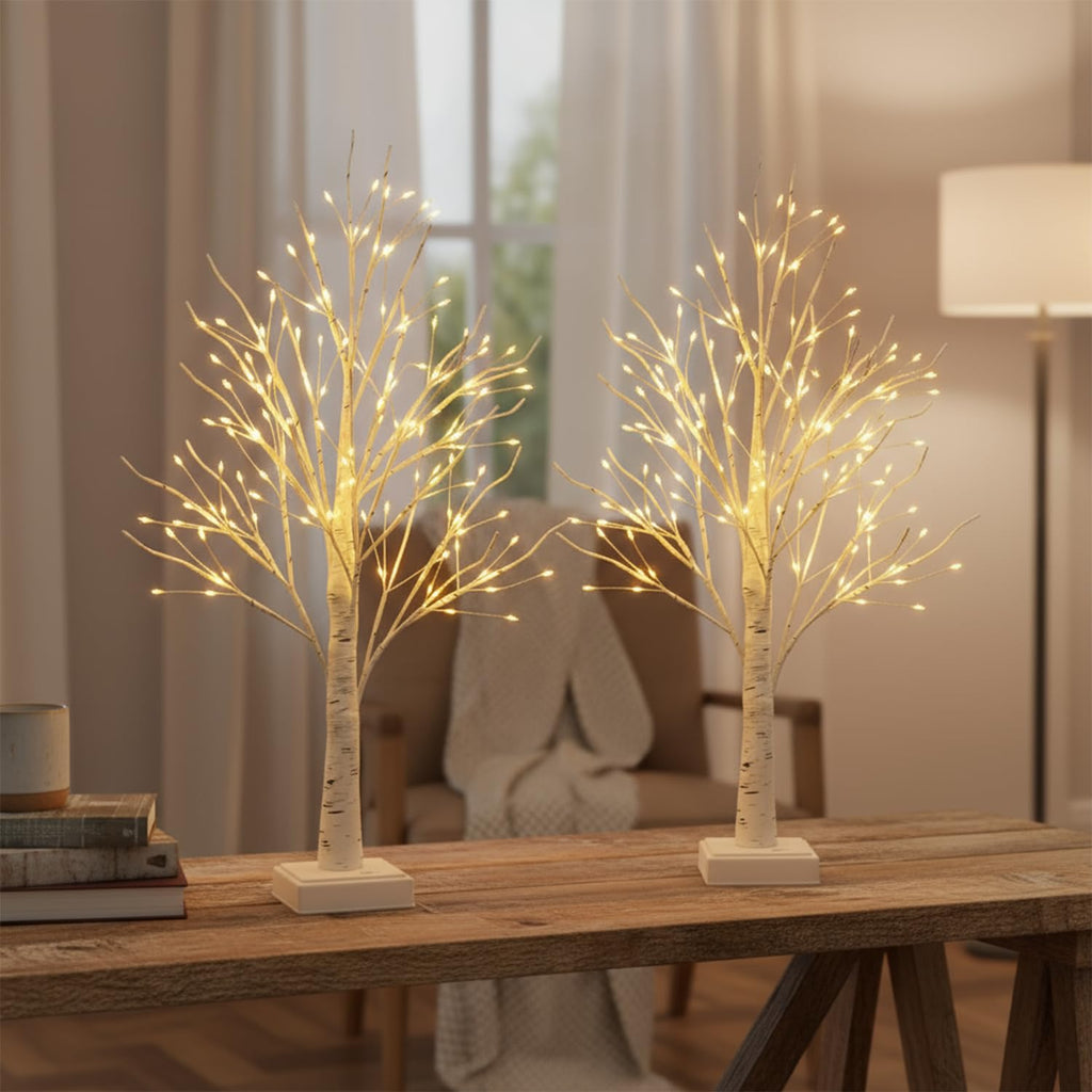 24" 2FT White Birch Tree with 144 LED Lights Z4162