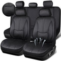 Black Nappa Leather Car Seat Covers Full Set A2619