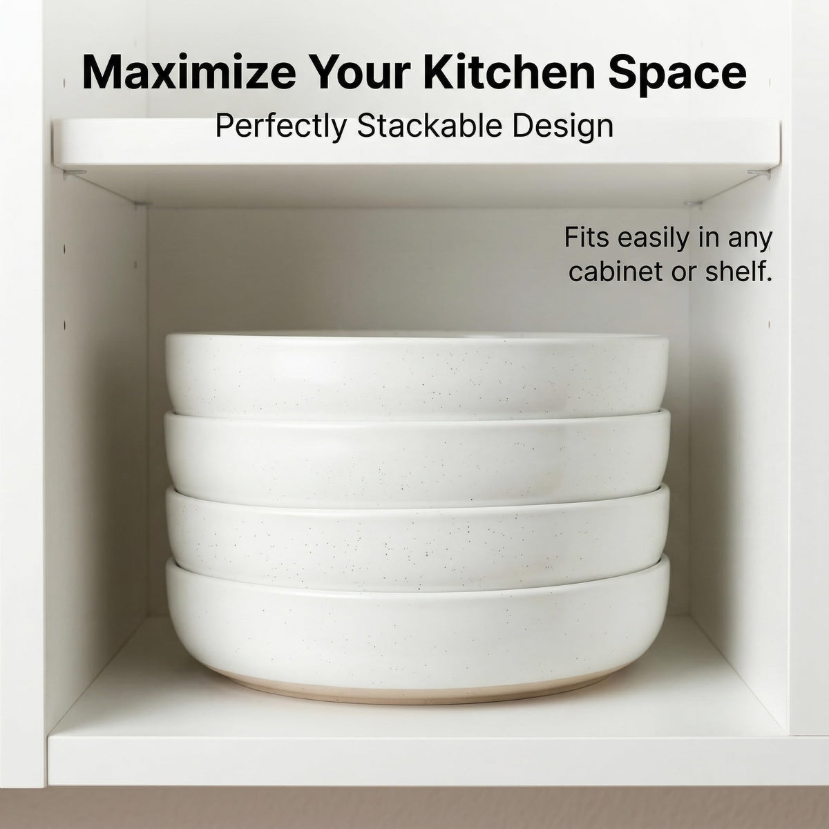 White Ceramic Pasta Bowls Set of 4 I940