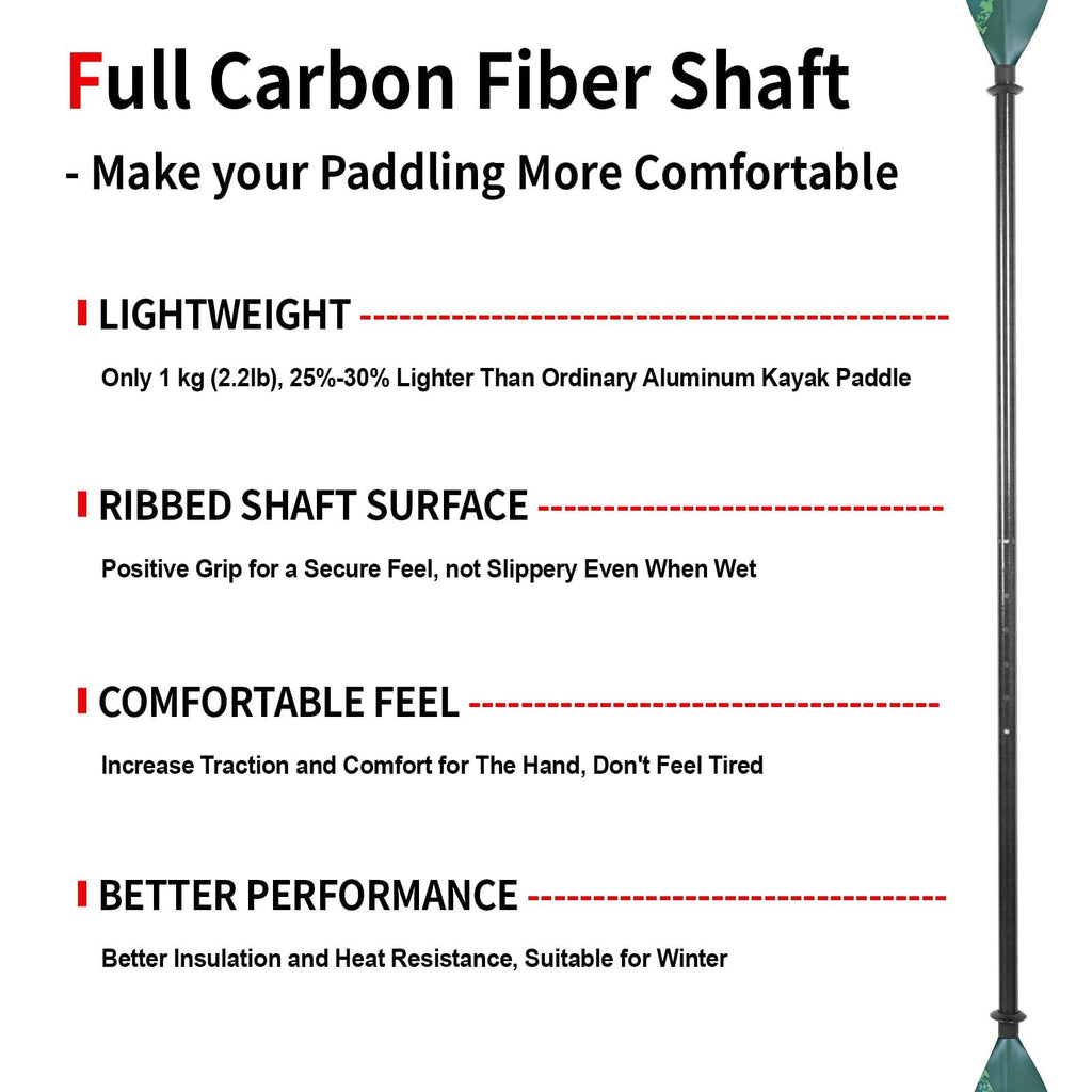 Adjustable Carbon Fiber Shaft Kayak Paddle 4 Piece M317