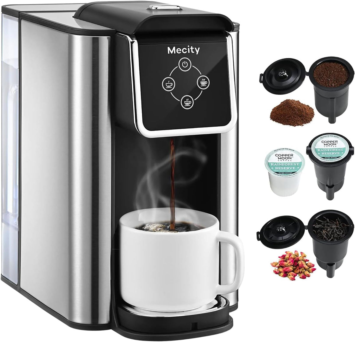 3 in 1 Single Serve Coffee Maker with 50 Oz Water Reservoir O20881