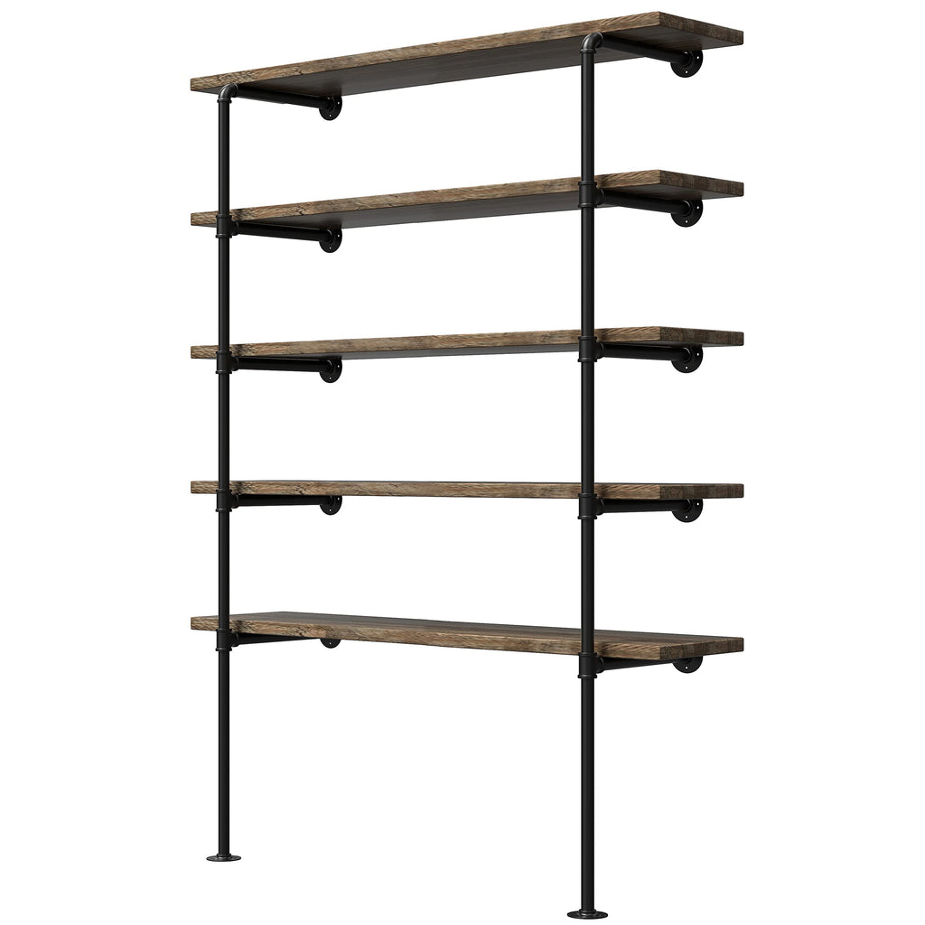 14" Deep 2Pcs Industrial Retro Wall Mount Iron Pipe Shelf L377192