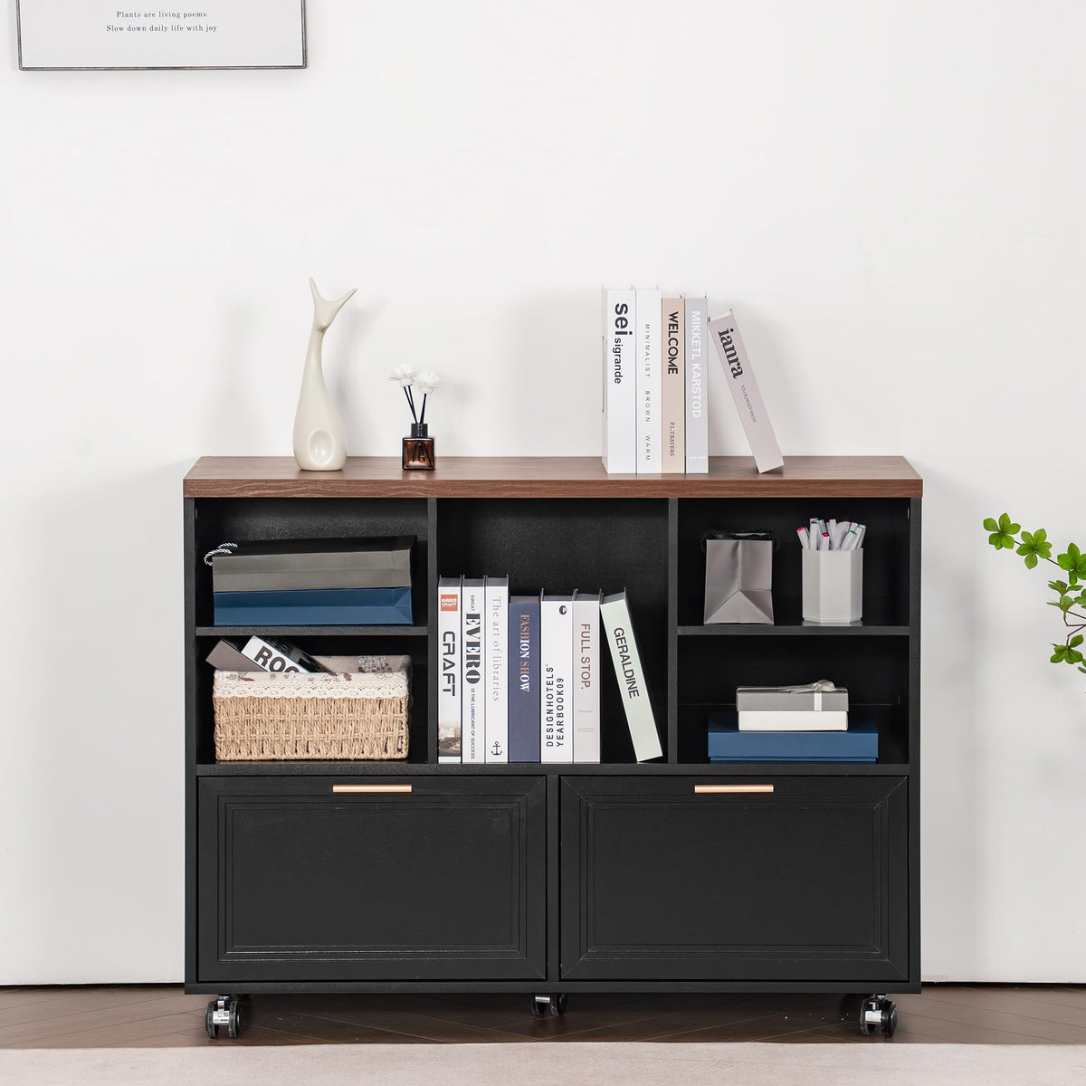 39.3" Lateral File Cabinet with Wheels, 2 Drawers V512487