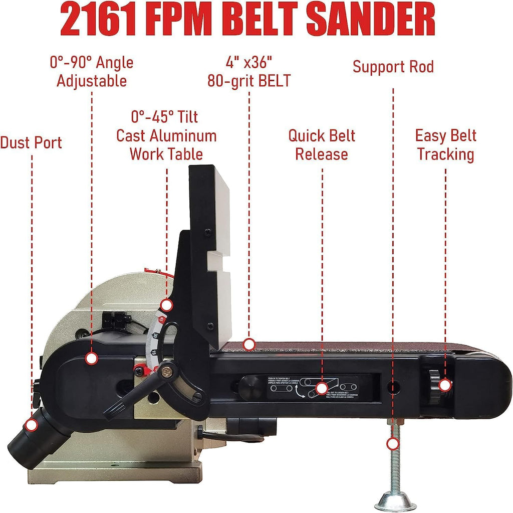 Belt Disc Sander with Rotating Base B845