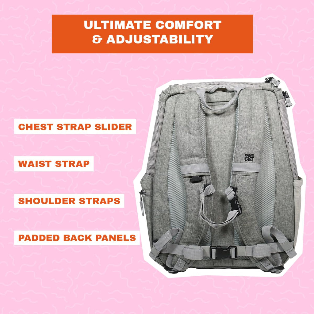 Grey Mesh Cat Carrier Bag with Side Pockets D591249