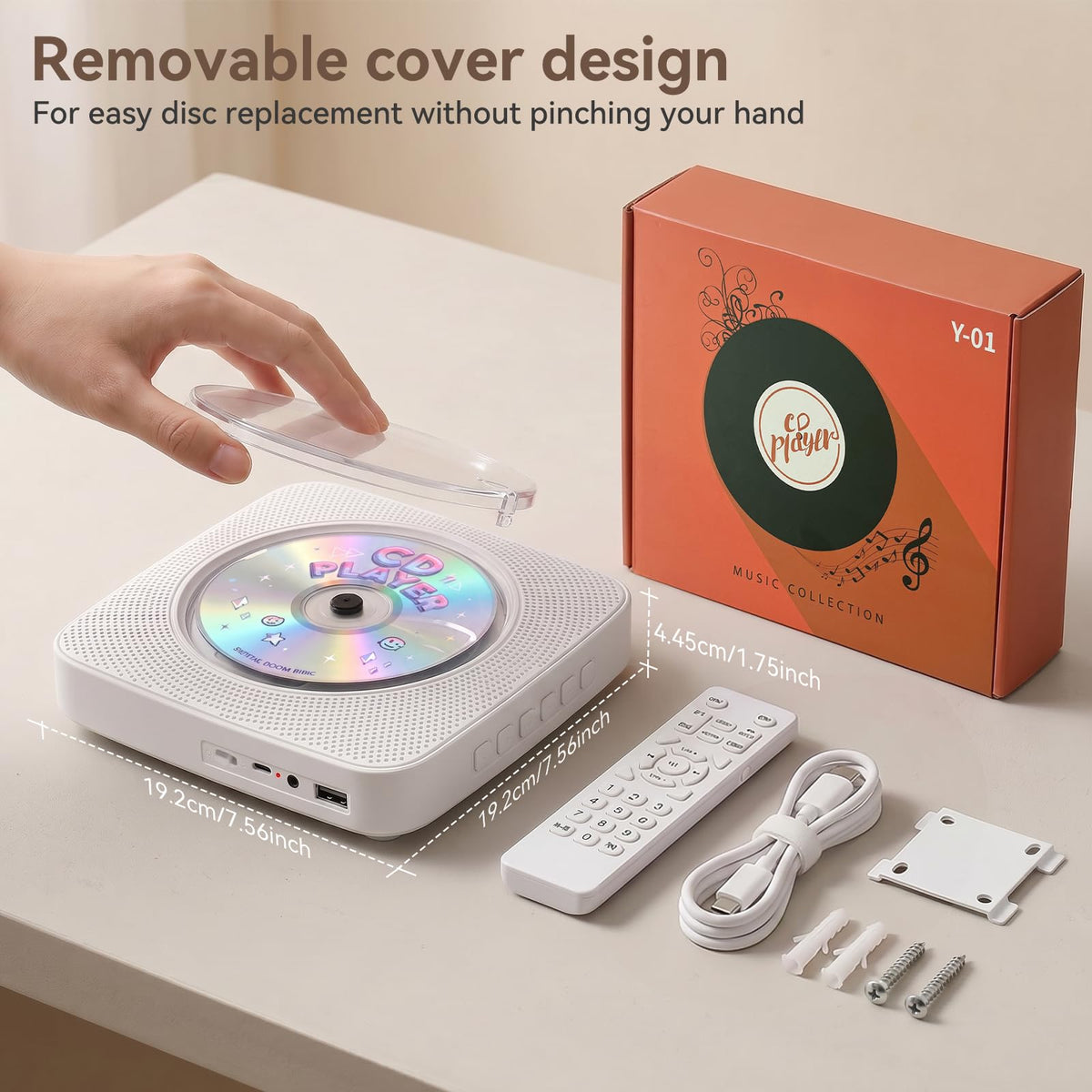 Portable Bluetooth Rechargeable CD Player with Speakers M353363