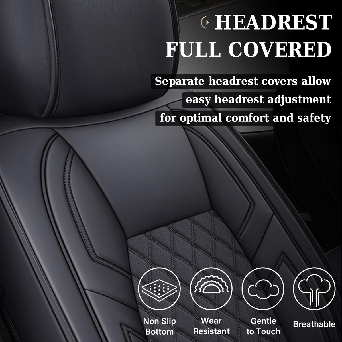 Leather Car Seat Covers Full Set Q1988