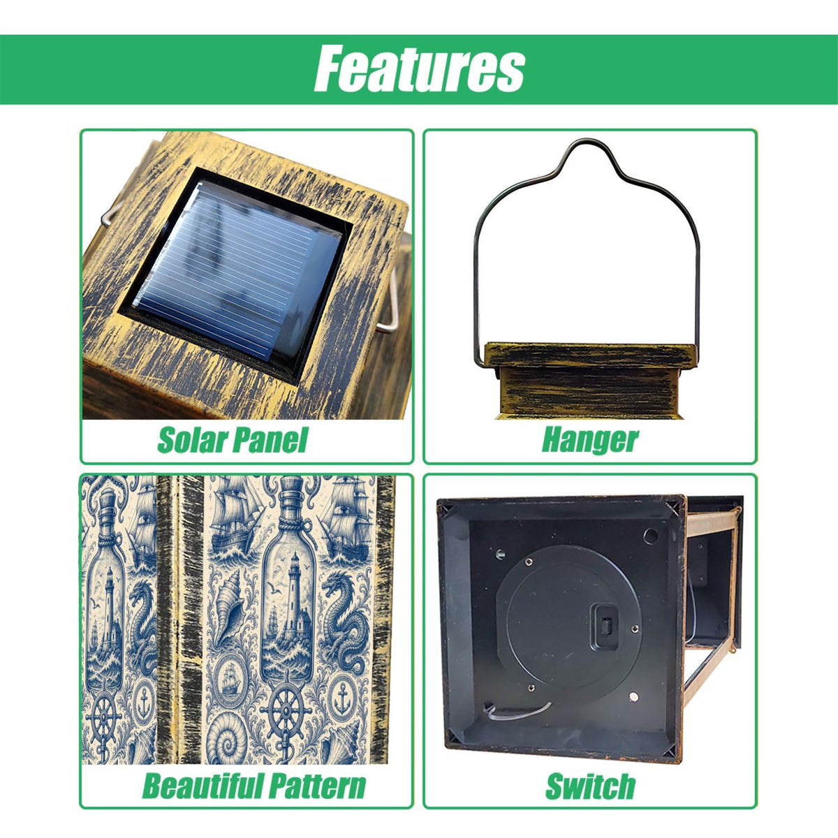 Waterproof LED Solar Hanging Lantern T13166