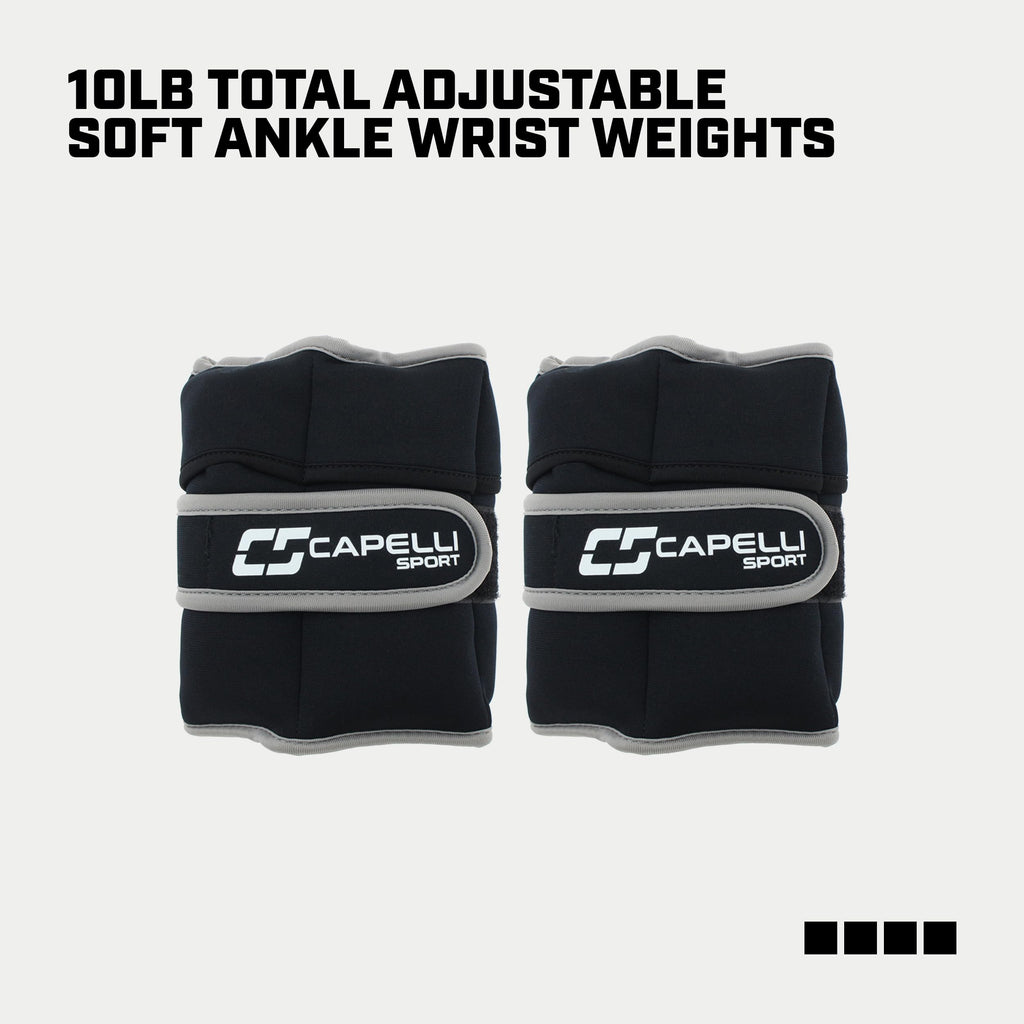 Black 10 lbs Set of 2 Ankle and Wrist Weights F365